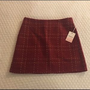 Red Knit Mini Skirt.